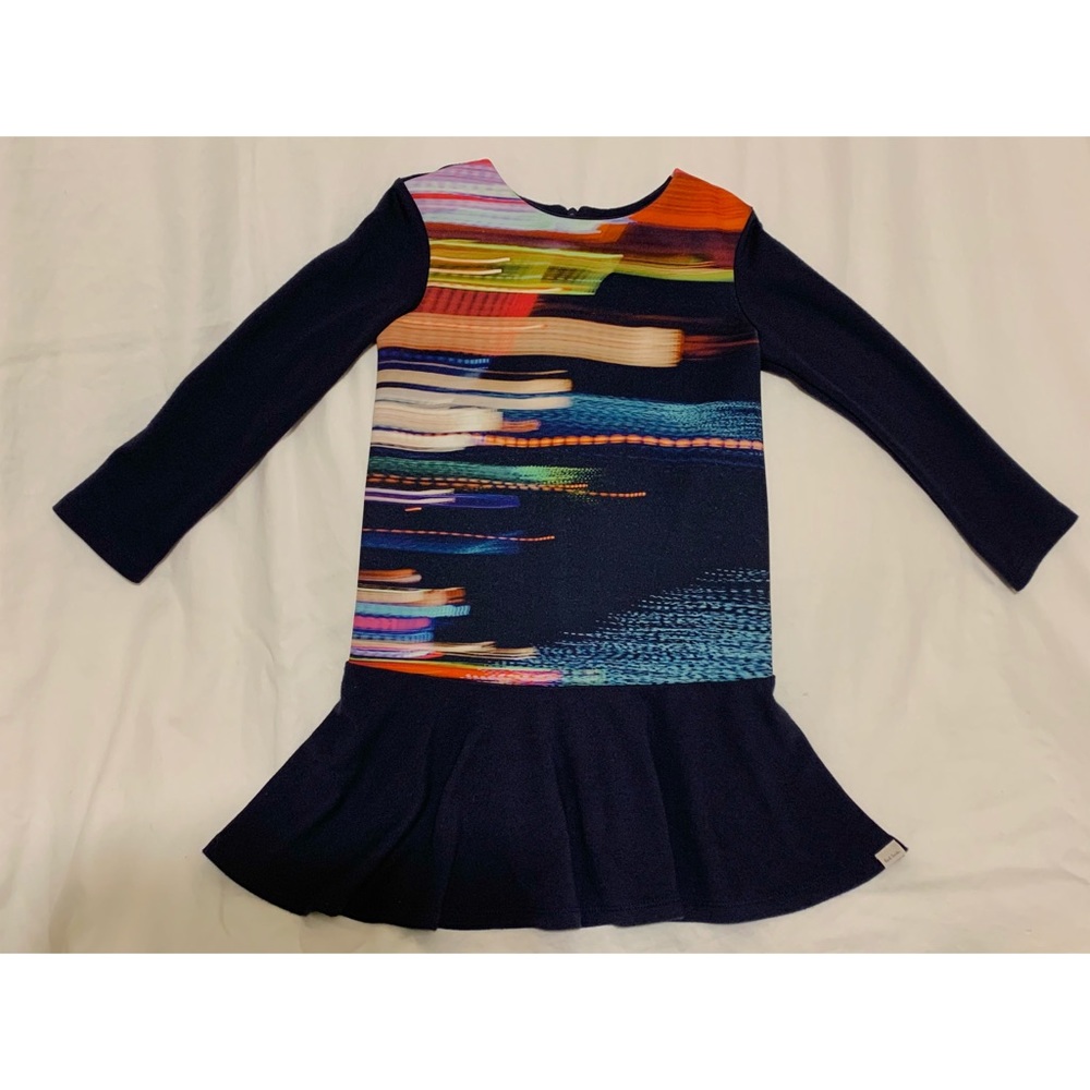 Paul Smith Junior Navy printed long sleeve dress